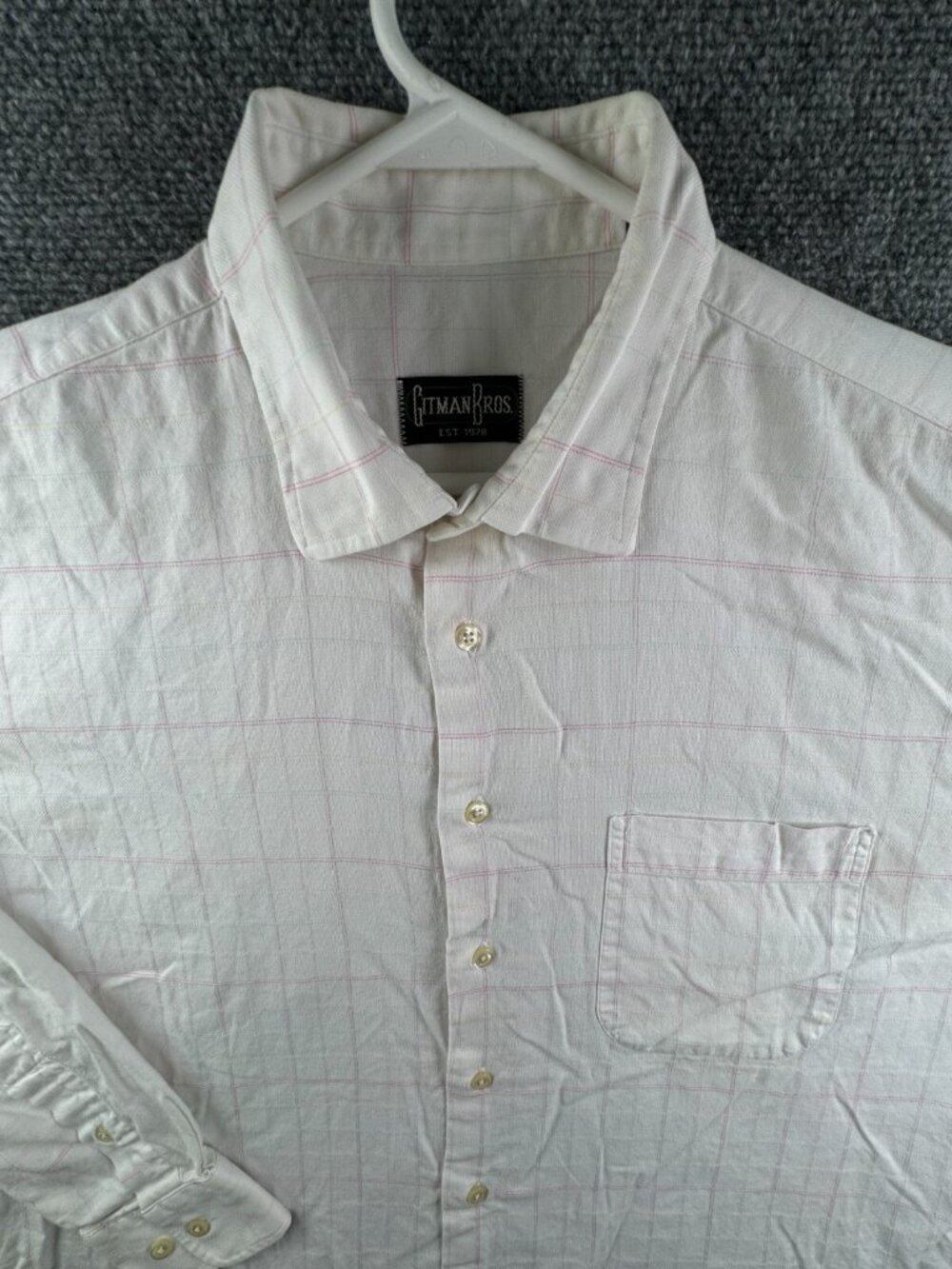 Gitman Bros Pink Check XL Button Up Shirt Long Sleeve Men Colorful Casual ****